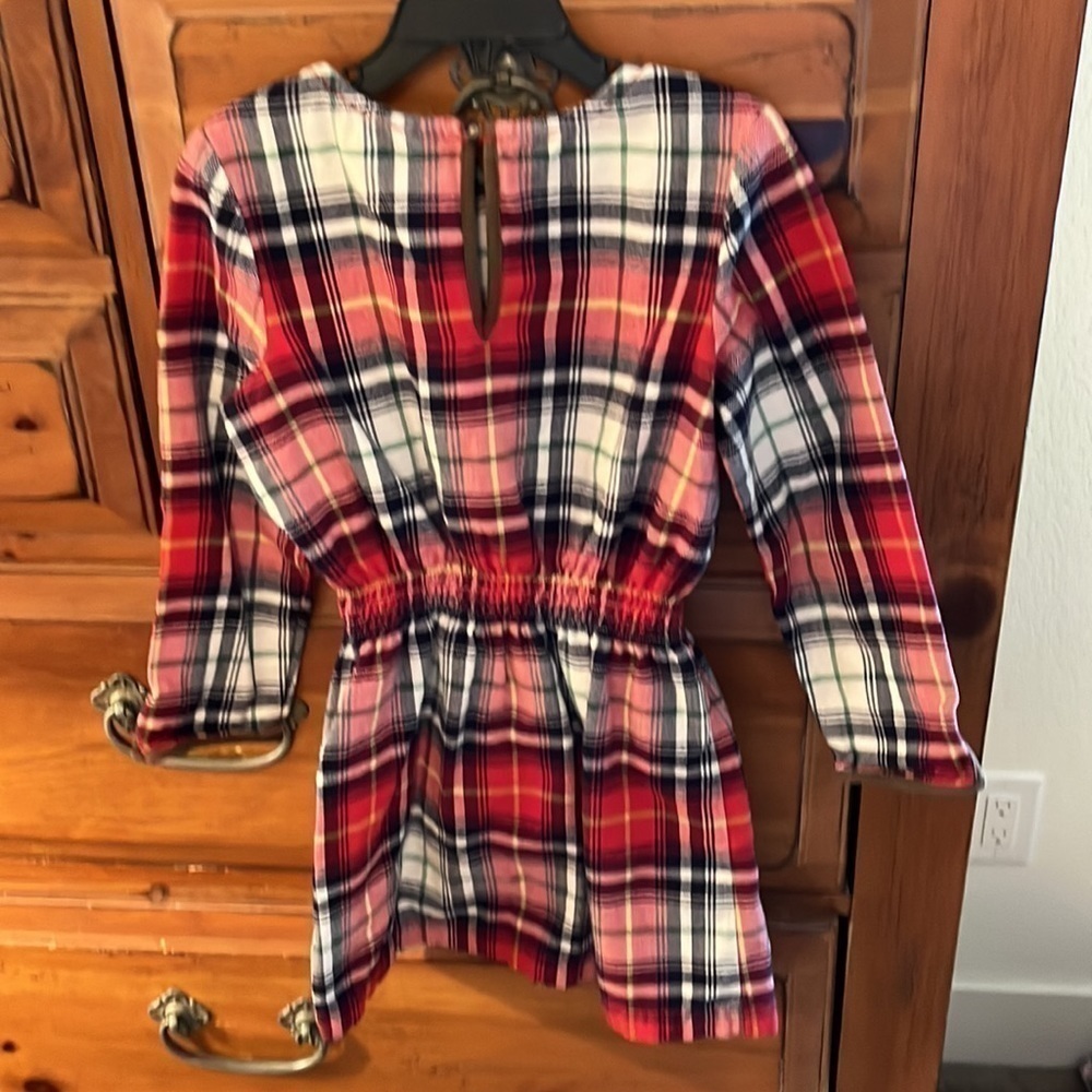 Hanna Andersson Girl’s Red Plaid Flannel Dress Size 5 Preloved - Picture 6 of 7